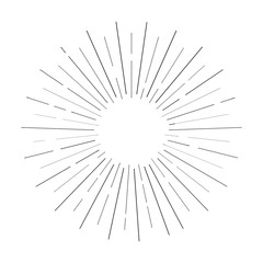 Obraz premium Sun rays hand drawn, linear drawing