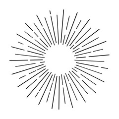 Obraz premium Sun rays hand drawn, linear drawing