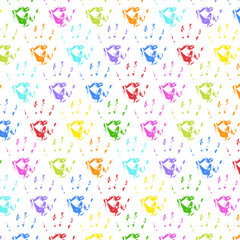 Colorful Hand Prints Patterns - vector illustration
