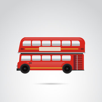 Red, london bus vector illustration.