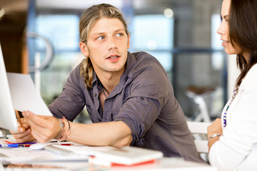 Young man in casual in office
