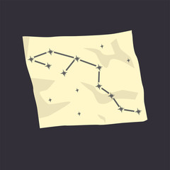 Map of the starry sky cartoon vector Illustration