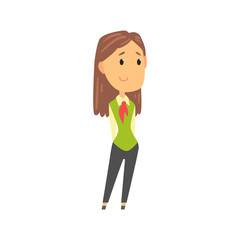 Businesswoman character in formal wear cartoon vector illustration
