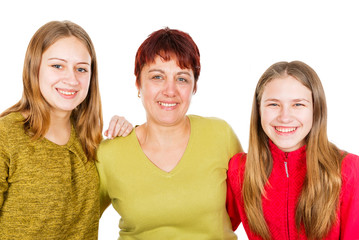 Happy mother with daughters