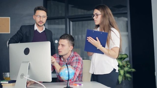 Working on project in company