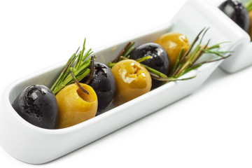 olives on white background
