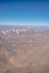Fototapeta premium Arieal view of Beautiful Sandstone Himalayan Mountains, Leh Ladakh in India