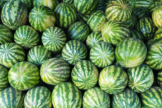 pile of watermelons close up