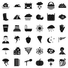 Weather icons set, simple style