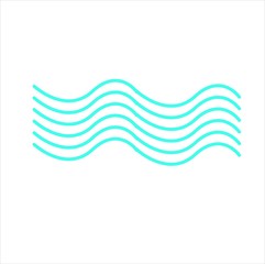 Waves blue line icon.