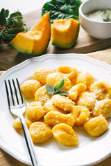 handmade potato gnocchi whit Pumpkin