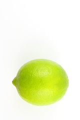 fresh lime fruit isolated on a white background with copy space