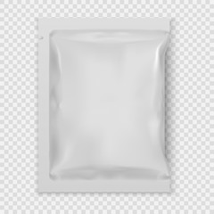 Realistic White Blank template Packaging Foil wet wipes. Food Packing Coffee, Salt, Sugar, species	 Realistic White Blank template Packaging Foil wet wipes. Food Packing Coffee, Salt, Sugar, species