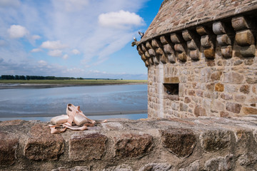 Pointes de danseuses au Mont saint Michel