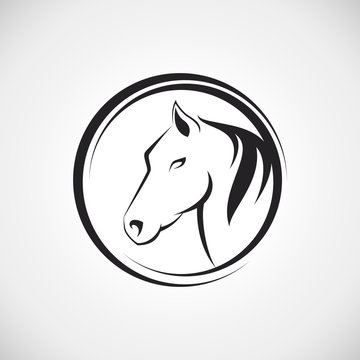 Company logo with horse head modern line vector illustration