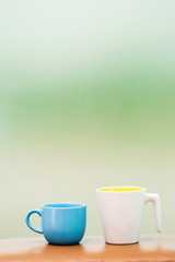 Two cups on the table