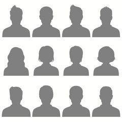 set of flat avatar, vector people icon, user faces design illustration - obrazy, fototapety, plakaty