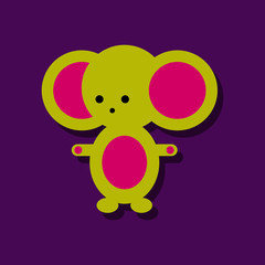 flat vector icon design collection Cheburashka Russian cartoon character in sticker style