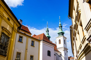 Obraz premium street view of downtown in Brno, Czech Republic