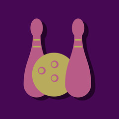 flat vector icon design collection kids bowling in sticker style
