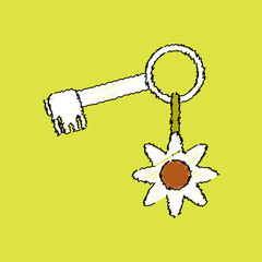 flat shading style icon key and key fob