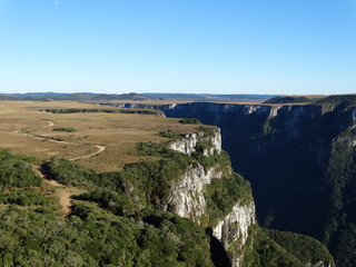 Canyon in the south of Brazil in a blue sky day
