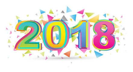 Happy new year 2018 Text Design vector