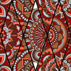 Seamless pattern. Vintage decorative elements. Hand drawn background. Islam, Arabic, Indian, ottoman motifs. Perfect for printing on fabric or paper.