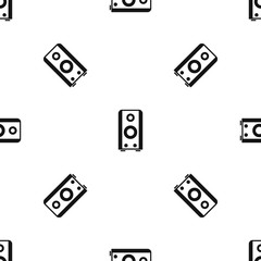 Black sound speaker pattern seamless black