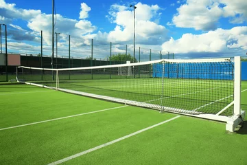 Zelfklevend Fotobehang Beautiful tennis court on sunny day © Africa Studio
