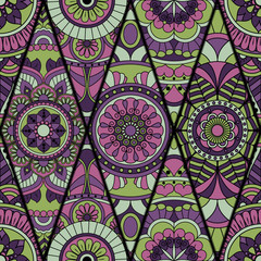 Seamless pattern. Vintage decorative elements. Hand drawn background. Islam, Arabic, Indian, ottoman motifs. Perfect for printing on fabric or paper.