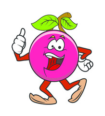 Laughing Cartoon Cherry Vector