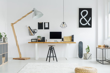 Minimalist hipster room with poster