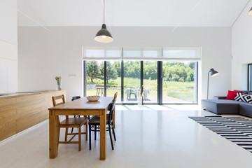 Open space with dining area
