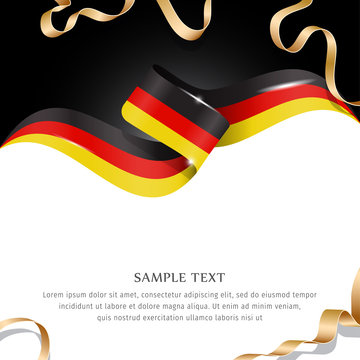 Abstract background flag. Background flag ribbon for liberty, national event, celebration, brochure, slide show, and general election. Abstract color background German flag ribbon vector.