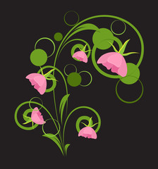 Swirl Festive Flowers - clip-art vector illustration