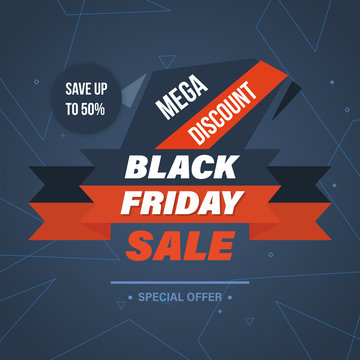 Black Friday Sale Banner Template. Special system of discounts.