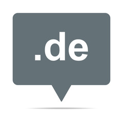 Graue Sprechblase mit .de