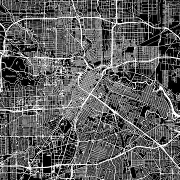 Houston, Texas. Downtown vector map.