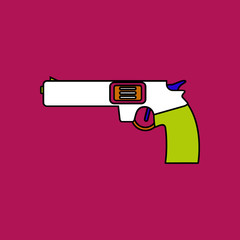 flat vector icon design collection military handgun revolver