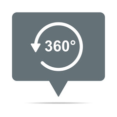 Graue Sprechblase mit 360 Grad - VR