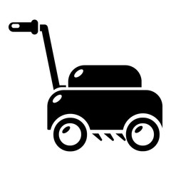 Lawn mower machine icon , simple style