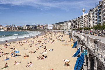Naklejka premium Plaża w San Sebastian, Hiszpania