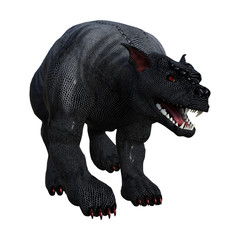 3D Rendering Gargoyle Hound on White