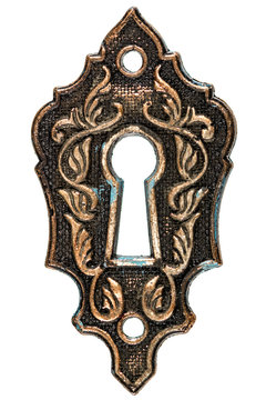 The keyhole, decorative design element, isolated on white background