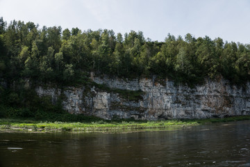 Fototapeta na wymiar rocky landscape on the river Ai