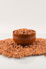 Concept groundnuts isolated white background
