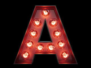 Light bulb alphabet character A font - 172398973