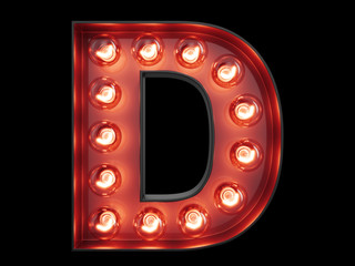 Light bulb alphabet character D font - 172398995