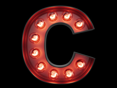 Light Bulb Alphabet Character C Font